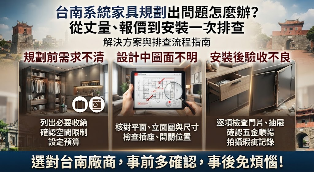 台南系統家具規劃出問題怎麼辦?從丈量、報價到安裝一次排查